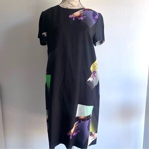 Etro Blue Sheath Midi Dress Short Sleeve